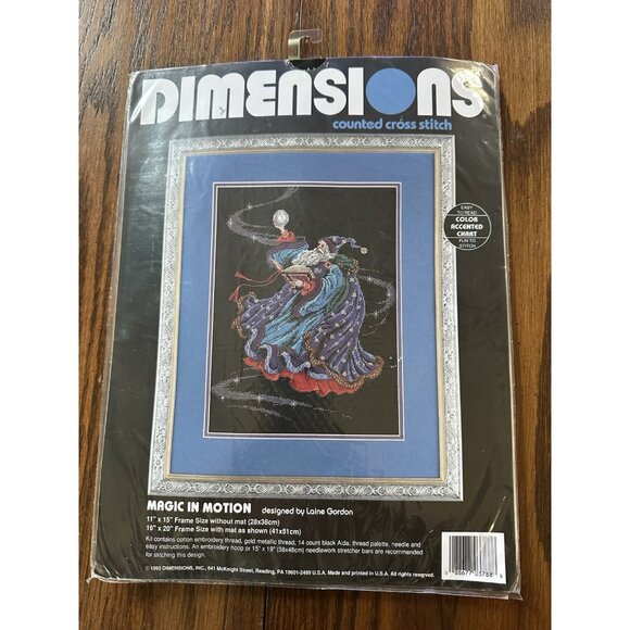 Vintage NEW Dimensions 1995 Magic In Motion Counted Cross Stitch Kit Wizard 3788 - Picture 1 of 2
